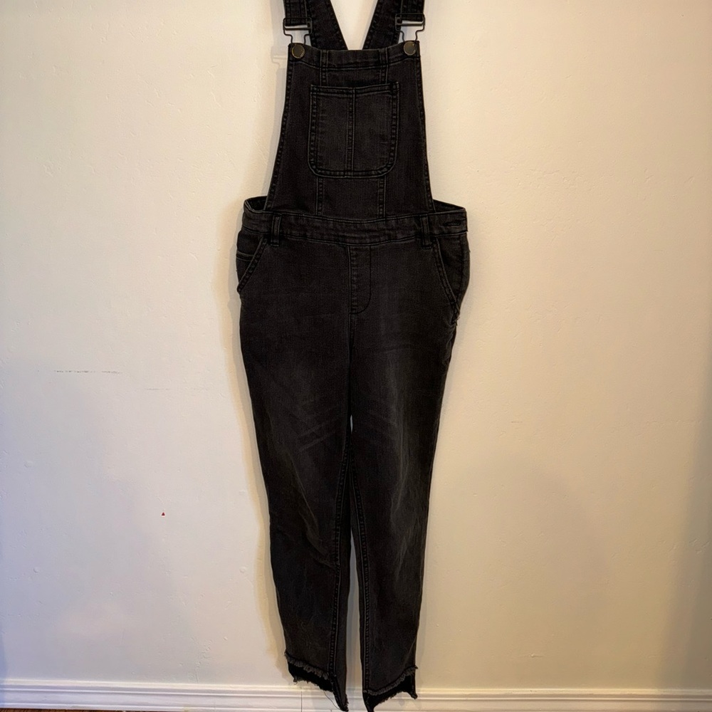 Black jean overalls